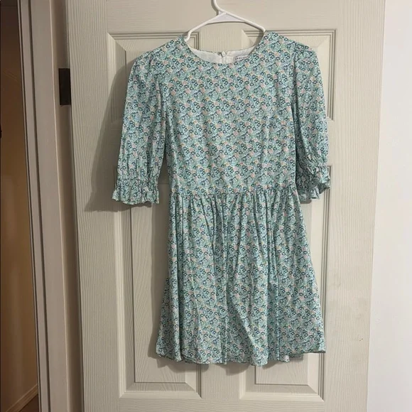 English Factory | Dresses | English Factory Green Ruffled Puff Sleeve  Sundress | Poshmark